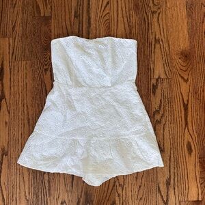 Altar'd State White Eyelet Strapless Romper